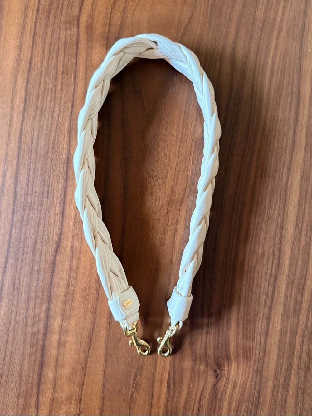 Clare V Braided Nappa Shoulder Strap in Cream - Picture 2 of 4